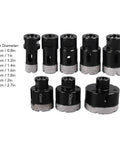 Kickstart Your DIY Project With This Awesome 8-Pc Grit Hole Saw Kit Designed For Drilling Marble Glass Ceramic Tiles And Concrete With Sharp Diamond Tips That Make Hard Work Easy Peasy. 8-piece diamond hole saw kit, 20mm-68mm sizes