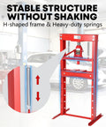 Beast 20 Ton Heavy Duty Hydraulic H Frame Shop Press With Adjustable Height Table and Metal Stamping Plates for Auto Repair