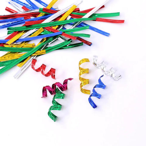 Silver Metallic Twist Ties For Bread Bags Candy Party Decor 350 Yard Pack Includes Pink Scissors Easy To Cut And Style