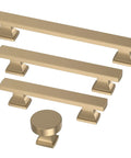 Champagne Bronze Cabinet Handles 10 Pack 3 Inch 76mm Center To Center Traditional Drawer Pulls with tiered foot and coordinating knob