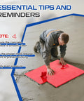 Man installing Eight Piece Concrete Stamping Mats Set With Reusable Polyurethane Texture Mats for Patios Floors Driveways