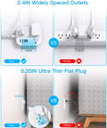 Comparison of power strips: Flat Plug Travel Power Strip With Usb C Plus Multiple Outlets Six Foot Cord Cruise Approved Extension features.