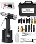 Your Go To Heavy Duty Pneumatic Hydraulic Rivet Nut Set Kit with Eight Mandrels for M4 M5 M6 M8 M10 Quarters and Storage Case