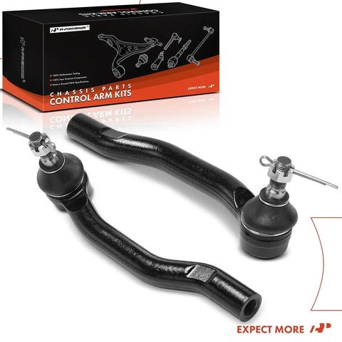 Front Outer Tie Rod End Replacement For Lexus ES 2013-2018 ES300h ES350 - Fixes Uneven Tire Wear, Front Outer Left And Right, Driver And Passenger Side, Professional Suspension Replacement Part, black steel pair