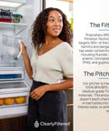 Woman placing Ultimate Water Pitcher With Advanced Filtration That Tackles 365 Plus Contaminants in refrigerator