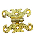 Rotating Concealed Hinges for Doors and Cabinets, Two Pack Hollow Furniture Metal Hinge Butt, 31x40mm, gold decorative design