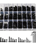 Premium Metric Screw Set 1230Pcs M2 M3 M4 M5 Kit With Hex Socket Head Cap Bolts Nuts Washers in a storage box