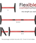 Premium Adjustable Stair Tread Template And Rock Solid Woodworking Gauge For Hella Easy Measurements with red sliders.