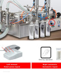 Top Shelf Double Head Pneumatic Piston Bottle Filler Built Tough Stainless Steel Liquid Dispenser with bottles and pedal.