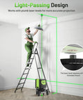 Electric Rotating Base For Laser Level With 50 Meter Wireless Remote Pro Grade Dual Speed Rotation in use for ceiling alignment