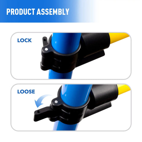 Close-up of lock mechanism on Adjustable Dog Agility Jump Hurdle for Backyard Obstacle Course Portable Training Bar Easy Setup.