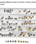 Watch Crown Repair Kit Stainless Steel O Ring Stem Tools Storage Box Set with assorted round head crowns in various sizes