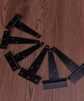 24 Pack Black Iron T Shape Gate Hinges Four Inch Heavy Duty Built To Last Flexible Door Hinges With Six Mounting Holes Quick Dismantle