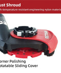 Pro Grade All In One Dust Shroud And Diamond Grinding Cup Wheel Kit for angle grinders, highlighting red shroud and rotatable cover.