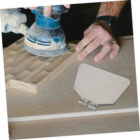 Dustproof 6-Inch Bench Grinder Eye Shield Guard Kit next to wooden surface being sanded