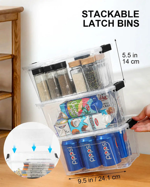 Score This Six Pack Of Seven Quart Clear Plastic Storage Bins With Secure Snap Lids That Stack Tight To Help You Ditch The Clutter And Keep Your Home Pantry Or Office Game Strong