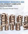 Badass Clamp On Double Disc Flexible Coupling For Motor Shaft Alignment 3Mm To 8Mm Bore Size Precision Cnc Rig Up Quick Swap Tight Grip Industrial Hardware Upgrade in bronze finish.