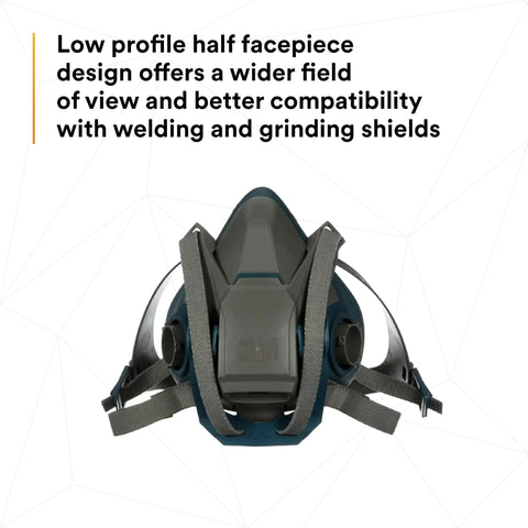 Rugged Comfort Pro Grade Quick Latch Half Facepiece Reusable Respirator 6502QL NIOSH Approved With Cool Flow Exhalation Valve Silicone Face Seal Bayonet Connection For Gases Vapors Dust And DIY Construction Maintenance