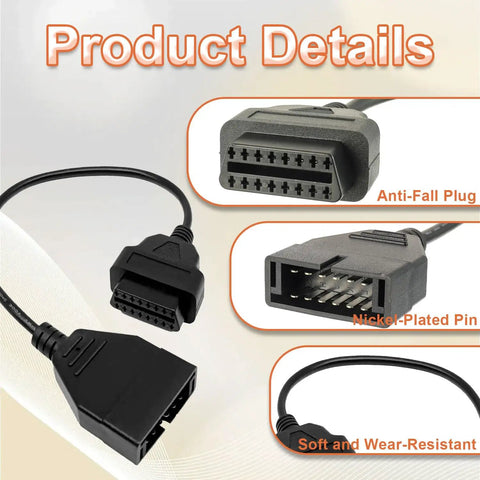 Obd2 To Obd1 GM Adapter For GM Vehicles OBD1 Scanner Extension Cable 12 Pin To OBDII 16 Pin Cable with plug details