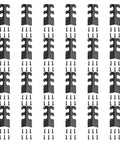 Beefy Metal Baseboard Corner Protectors Set Of 6 Iron Skirting Guards with screws in black finish, arranged vertically