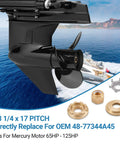 Mercury Outboard Propeller Upgrade Aluminum 13 And A Quarter By 17 15 Spline Tooth Right Hand With Hub Kits Included OEM 48-77344A45