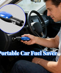 Man installing 2026 Upgraded Fuel Saver Device for Cars and Trucks, Instant Gas Savings and Higher MPG into car cigarette lighter.