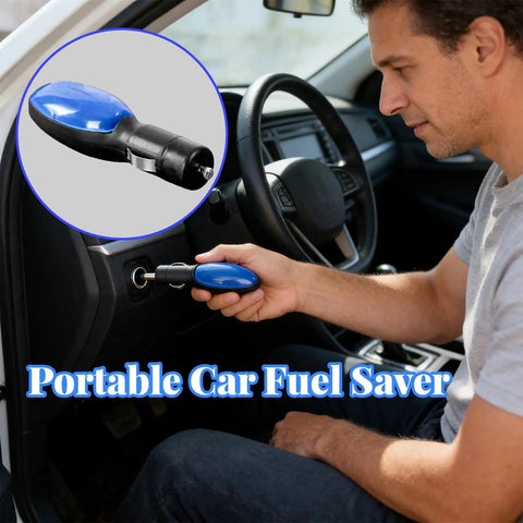 Man installing 2026 Upgraded Fuel Saver Device for Cars and Trucks, Instant Gas Savings and Higher MPG into car cigarette lighter.