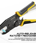 Wire Crimping Tool For Insulated Electrical Wire Connectors AWG 22 To 10 9 Inch Crimping Pliers With Precision Ratchet