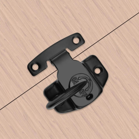 Heavy Duty Metal Spring Align And Lock Connectors For Dining Tables Four Piece Kit With All Required Screws on wood surface.