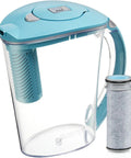 10 Cup Water Filter Pitcher With One Stream Filter For Tap Water, BPA Free, Lake Blue, Great Tasting Water On Demand