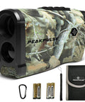 Range Finder For Huntin Up To 1400 Yards With 6X Magnification, Angle Compensation, Height Readout, Vibration Resistant Build For Tree Stand Bow Huntin And Rifle Shots, Delivers True Horizontal Distance On Slopes, camouflage body with case