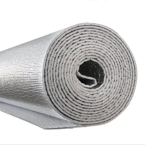 Double Sided Aluminum Foil Insulation Roll With 3mm Foam Core for top notch heat reflection and thermal barrier in attics walls crawl spaces and ducts, 16 inch by 10 foot.