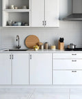 Modern kitchen with 10 Pack Matte Black Kitchen Cabinet Handles With Three Inch Hole Center Solid Zinc Alloy Dresser Drawer Pulls
