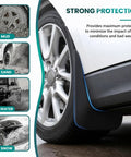 Heavy Duty Car Mud Flaps For Tesla Cybertruck 2024 ABS Plastic Splash Guards protecting tire from mud, sand, water, and snow.