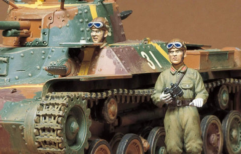 Chi Ha Type 97 Tank Model Kit 1 35 Scale With One Piece Vinyl Tracks And Dual Markings For Two Japanese WW2 Armor Vehicles Must Have For Collectors And Hobbyists with figures