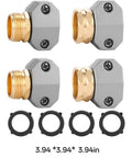 Heavy Duty Garden Hose Repair Kit With Zinc Alloy Clamps And Aluminum Fittings For 5/8 And 3/4 Inch Hoses Includes Male Female Connectors Plus Stainless Screws And Rubber Washers To Fix Leaks Fast, 3.94in