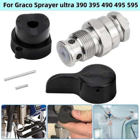 2 Pack 235-014 Prime Spray Valve And Drain Valve Kit For Graco Airless Sprayers Fits 210 230 390 395 490 495 595 3400 Replaces OEM 235-014 Aftermarket Accessory