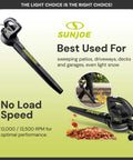 All Purpose Electric Leaf Blower With 6 Amp Motor, 155 MPH Air Velocity, 260 CFM, Lightweight Black for Yards and Patios