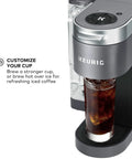 K Supreme Single Serve K Cup Pod Coffee Maker With MultiStream Technology Delivers Rich Flavor For Every Cup shown with iced coffee