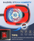 Control panel of Heavy Duty 2500W Steam Cleaner With Lightning Fast Heat Up showing 6-level humidity settings.