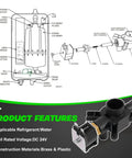 Solenoid Drain Valve For HM750A1000 Advanced Electrode Humidifier DC 24V Replacement Part With Brass Core And Rugged Plastic Housing