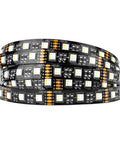 Coiled RGBW LED Strip Lights 16.4ft 5m Dope RGB Color Mix With 2700K Warm White 60 LEDs Per Meter 12V DC 12mm Black PCB IP30 Indoor
