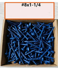 Box of blue pocket hole screws set 150 pieces for woodworking carbon steel, size #8x1-1/4, DIY carpentry projects