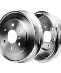 Rear Brake Kit for 2005 2006 2007 2008 Chevy Silverado 1500 and GMC Sierra 1500 with Drum Brakes 4 Piece Set Brake Drums and Semi Metallic Shoes Replacement showing two brake drums