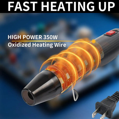 Pro Craft Heat Gun 110V 350W With Ultra Long 3.28Ft Cord showing oxidized heating wire and power plug