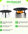 Heat Deflector For Fire Pit Fits Solo Stove Bonfire And Other 19.5 Inch Pits Stainless Steel Shield With Lifting Handle