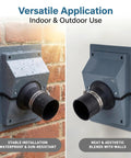 Slick HVAC Line Set Cover Kit For Wall Penetration AC Pipe Sleeves Weather Resistant Insulation Guard Mini Split System Hides Ugly Tubing Clean Cut Look Seamless Gray 2.36 Inch on brick and wall.