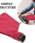 Universal 4 Inch Saw Dust Collection Bag lightweight red fabric with attachment for planers and table saw rigs.