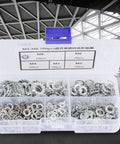 Galvanized Serrated Lock Washer Assortment Kit 700 Pcs Toothed Split Washers M3 M4 M5 M6 M8 For Electrical Automotive Marine Use Stays Put Under Vibration in organizer case