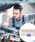 Mechanic working on car engine with overlay of Oil Drain Plug Crush Washer Set With Copper Aluminum Gaskets 10Mm 12Mm 14Mm 16Mm 18Mm Universal Fit For Auto Engine Oil Pan Sealing Kit 100Pcs Premium Leak Proof Replacement DIY Ready.